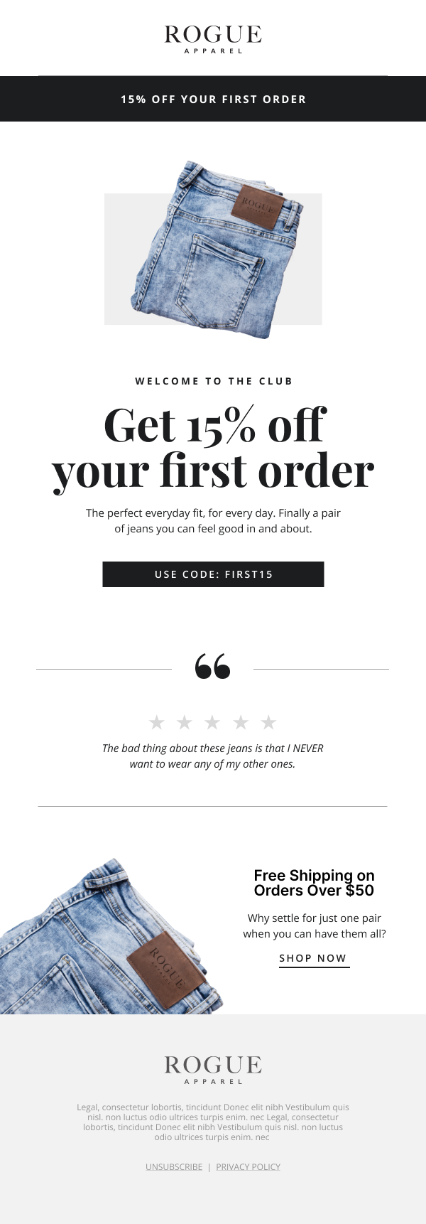 New Subscriber Welcome Email Template Sendlane